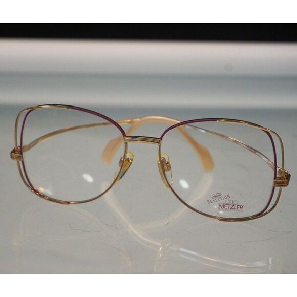 Metzler Germany Signee Eyeglasses Frames Pink Gold Vintage 1970 Demo Lens 56-17 main image 6